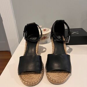Vince Camuto Black Wedge Sandals